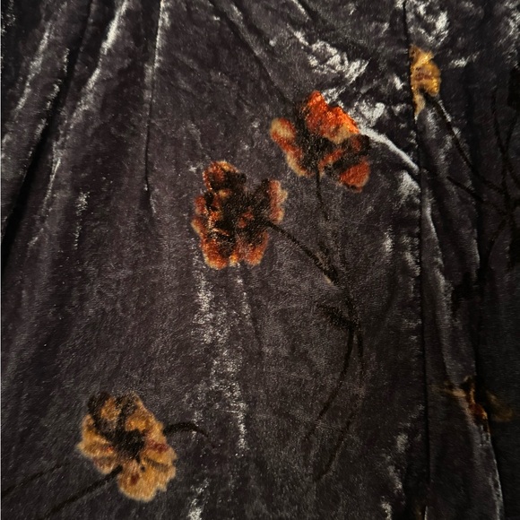 Ett:twa by Anthropologie Jessie Pants - Dark Floral Velvet Wide-Leg Palazzo - Picture 6 of 6